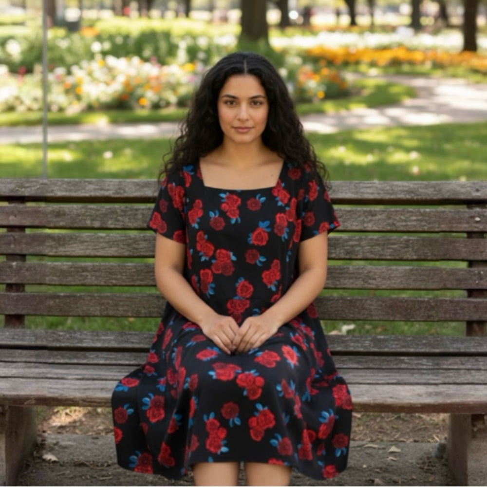 Lane Bryant Floral Fit and Flare Dress - Picture 9 of 9